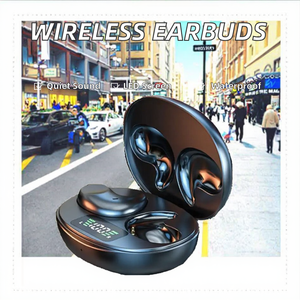 Écouteurs sans fil V5.3 BT, écouteurs à clip d'oreille, 3 à 5 heures d'autonomie, affichage numérique, étanche IPX-5, ANC/ENC, faible latence, charge de type C, studio - Product Image 2