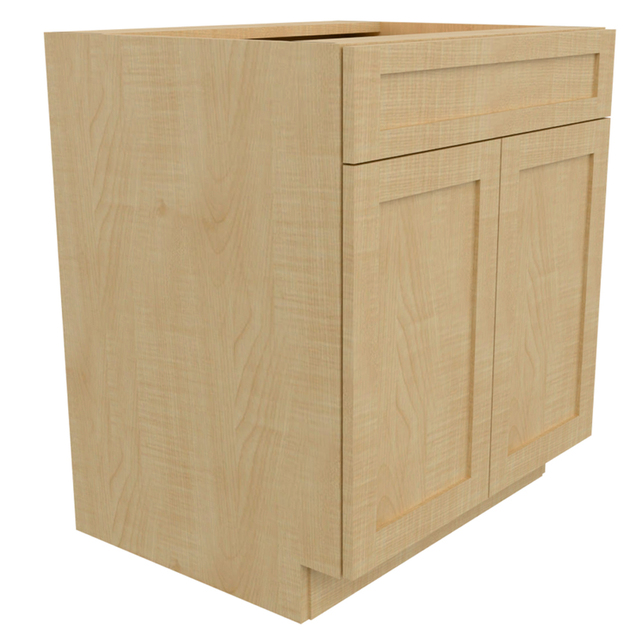 RTA Kitchen Base Cabinet 2 Door Flat Pack Plywood Cupboard with Soft Close Hinge for Home Renovation Wholesale