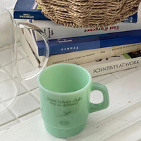 Koreanische Ins Jade Glas-Wassertasse Einfarbig Grün und Weiß Glas-Kaffeetasse