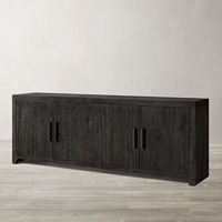 Meuble TV réglable en bois massif américain, style traditionnel antique, pour salon, petit appartement, armoire de sol à quatre portes, meuble d'appoint de salle à manger