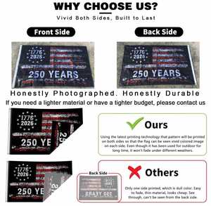 ธงชาติอเมริกันแบบเป็นมิตรกับสิ่งแวดล้อม ทำจากโพลีเอสเตอร์ อายุการใช้งาน 250 ปี ขนาด 3x5 ฟุต พิมพ์ลายสองด้าน ดีไซน์รักชาติ ปี 1776-2026 ธงที่ระลึก - Product Image 4