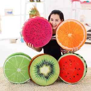 Kreative 3D niedlichen Obst Plüsch Wurf kissen Simulation Plüsch Wassermelone Kiwi Erdbeer Spielzeug Sitzkissen Muschel zu einem niedrigen Preis