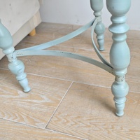 Table basse rustique INNOVA en bois massif sculpté avec étagère, structure métallique, montage facile, design antique shabby chic, meubles pour la maison