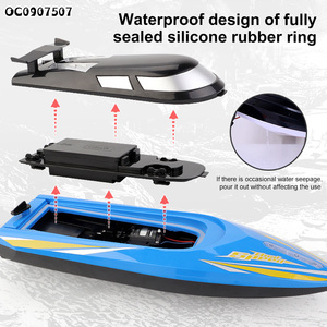 2,4G tamaño grande carreras de alta velocidad <span class=keywords><strong>Rc</strong></span> Control remoto barcos Kit de juguete para niños con luz - Product Image 5