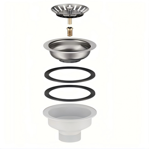 Mutfak Lavabo Süzgeci SUS304 Paslanmaz Çelik Sepet Süzgeç, Drenaj Montajlı, Böcek Önleyici, Koku Giderici, Kolay Temizlenir, OEM - Product Image 5