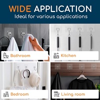 Ganchos Adhesivos de Plástico Resistentes Sin Perforación, Ecológicos, Sin Marcas, para Colgar Ropa en la Pared del Baño, Color Blanco Pintado