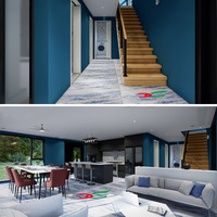 Maisons préfabriquées en conteneurs personnalisées, villas duplex assemblées, structure en acier, restaurant, prix bas