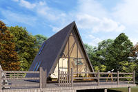 Villa d'hôtel dans un arbre préfabriqué au design moderne Belle structure à ossature en acier Morden pour un séjour de vacances en panneau sandwich