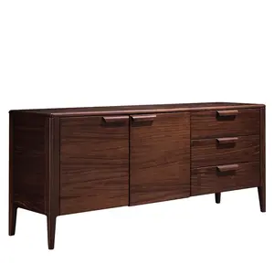 Luxury America Black Walnut Solid Wood Sideboard Cabinet for Dining Room Furniture Home Furniture Wooden Cabinet Modern 1 Piece