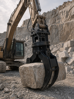 Grappin rotatif pour pierres en gros, pour excavatrice 20 tonnes, rotation à 360 degrés, personnalisable OEM ODM, en acier robuste, CE ISO