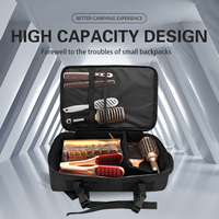 Noir divers outils de coupe de cheveux voyage barbier étui détient capacité barbier grand coiffeur outil ciseaux sac