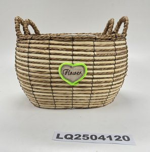 Pot de fleur en corde de quenouille naturelle faite à la main panier de jardin en paille tissée pour la maison pour les cadeaux de plantes en gros - Product Image 1