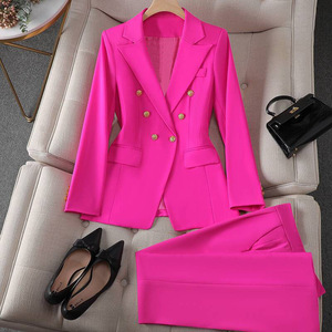 Conjunto de Blazer y Pantalones Formales de Estilo Coreano Vintage, Corte Regular, Diseño Casual a Cuadros y Espiga, Primavera-Otoño 2025 - Product Image 4