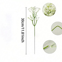 Homcomodar 16 Pcs/bundel Bunga Plastik Kecil Buatan Putih Gypsophila Natural Touch Paniculata untuk Pernikahan Pesta Baby Breath