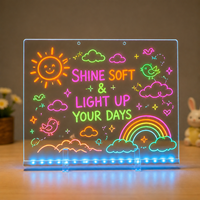 Tableau mémo en acrylique, calendrier de bureau, veilleuse, panneau publicitaire, lumière LED, calendrier de bureau transparent en acrylique, bloc-notes