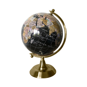 Decoración de globo de escritorio Europea popular moderna, base de metal de estilo antiguo, globo terráqueo con mapa del mundo - Product Image 4