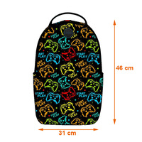 Sac à dos pour garçons imprimé Cool Gamer, sac pour ordinateur portable avec plusieurs poches, pour les voyages décontractés, sac à dos quotidien résistant à l'eau