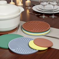 Sous-plat rond en silicone, isolation thermique, anti-brûlure, haute température, pour table à manger