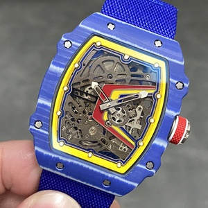 Montre mécanique pour homme V3 de haute qualité, style bleu espagnol, cadran décoratif jaune et rouge, mouvement gravé, montre de sport - Grande Vente - Product Image 2