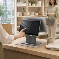 Terminal de point de vente de bureau avec écran client pour café, bar, restaurant, magasin de détail, comptoir de caisse, 15,6 pouces, Windows 10