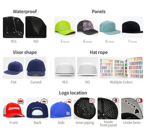 HN10 Luxury 5 Panel Structured Curved Brim Gorras Waterproof Pvc Rubber PatchLogo Golf Rope Hat Baseball <b>Cap</b> - Product Image 6