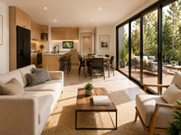 Casa Modular de 3 Dormitorios, Casa Prefabricada de Acero con Terraza, 2 Baños, Cocina, Sala de Estar, Proyecto Residencial