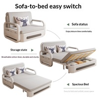 Schlafsofa Klappbar Multifunktional Ausziehbar Einsitzer Holz Modernes Einfaches Design Wohnzimmer Kleine Wohnung Hochelastischer Schaumstoff