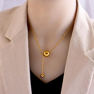 قلادة من التيتانيوم والصلب بشكل بوهيمي هندسي حريمي حلية من الخرز المنزلق للنساء - Product Image 6