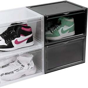 กล่องเก็บรองเท้าผ้าใบสีดำขนาดใหญ่แบบซ้อนได้ รุ่นขายดี รับทำโลโก้ตามสั่ง (OEM) - Product Image 2