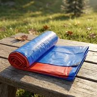 Bâche en PE pliable et portable, légère, imperméable et réutilisable pour le camping et les abris d'urgence