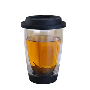 Tasse <span class=keywords><strong>à</strong></span> <span class=keywords><strong>café</strong></span> Double paroi 350ml sans PBA, gobelet avec couvercle en Silicone, tasse <span class=keywords><strong>à</strong></span> <span class=keywords><strong>café</strong></span> en verre, <span class=keywords><strong>à</strong></span> <span class=keywords><strong>emporter</strong></span> - Product Image 1