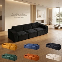 Canapé sectionnel moderne trois places confortable et inclinable avec mousse à mémoire de forme, forme carrée, rembourrage en tissu et éponge pour salon
