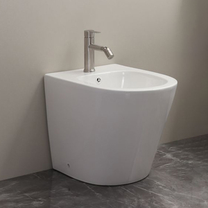 Inodoro de Dos Piezas de Cerámica Blanca con Diseño Moderno, Certificado Watermark, Montado en el Suelo, con Doble Descarga por Gravedad y Bidé - Product Image 5
