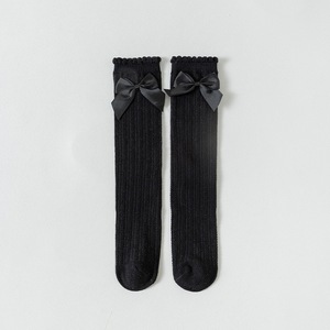 Chaussettes hautes respirantes à volants avec nœud pour filles, collection printemps-été, vente en gros - Product Image 6