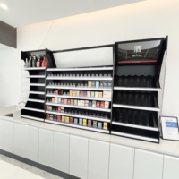 Étagères de présentation modernes et robustes en fer réglables pour cigarettes et tabac