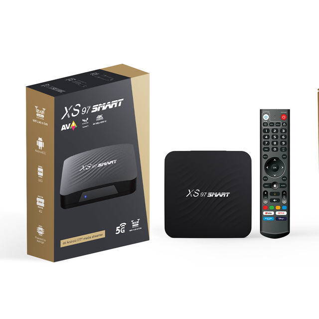 XS97 Smart 4K Android 14 TV Box Top Brand New S905Y4 with ARM Cor-tex A35 4GB ram and 32GB Rom Amlogic Set-Top Box