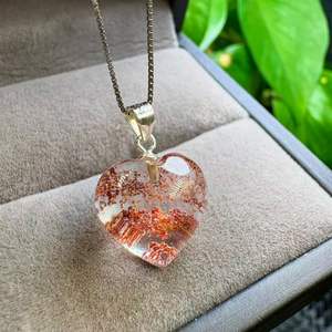 Ciondolo a Cuore in Quarzo da Giardino in Cristallo Polacco S925 Argento per Guarigione Energetica Spirituale, Oltre 10 Anni di Esperienza, Ideale come Souvenir - Product Image 2