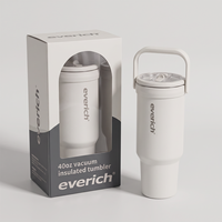 Nouvel Arrivage – Gobelet Isotherme de Voyage Mignon en Acier Inoxydable 304 à Double Paroi, Sans BPA, 40 oz, avec Paille et Poignée