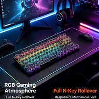Clavier de jeu mécanique avec 87 touches, connexion USB de type A filaire, rétroéclairage RVB, design à profil bas, commutateurs à montage à chaud, plug-and-play