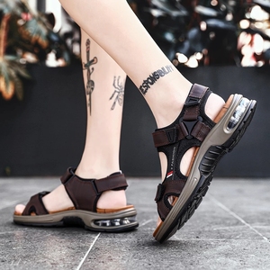 Summer Men Genuine Leather Slippers <b>Gladiator</b> Beach <b>Sandal</b> Soft Comfortable Outdoors Walking Shoes Mens <b>Sandals</b> in Leather - Product Image 6