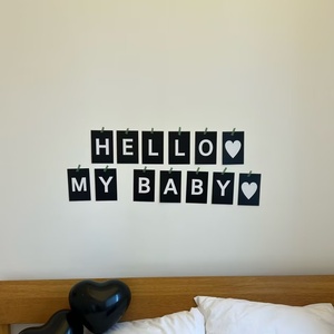ป้ายแบนเนอร์เด็กแรกเกิด ตกแต่งงานวันเกิดเด็ก <span class=keywords><strong>HELLO</strong></span> MY BABY ลายหัวใจ ตัวอักษรประดับตกแต่ง ฉากหลังวันเกิด 200 วัน - Product Image 5
