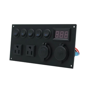<strong>Campervan</strong> <strong>Switch</strong> <strong>Panel</strong> 12V USB Battery Monitor Split USB Charger <strong>Switch</strong> <strong>Panel</strong> with Toggle <strong>Switch</strong> and Power Plug Socket - Product Image 2