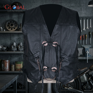Gilet en cuir de style européen pour hommes de meilleure qualité Nouveau design Respirant Imperméable Toile Racing Usage décontracté OEM Fermeture éclair Coupe-vent - Product Image 2