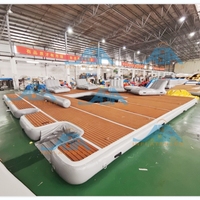 Jeu de sport nautique personnalisé piscines de yacht flottantes gonflables plate-forme de bain de piscine de mer pour bateaux de yacht