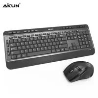 Aikun-teclado y Mouse-BX8900 inalámbricos, ultrafino, tamaño completo, multimedia, 3 niveles de DPI