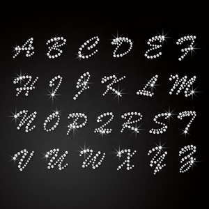 Bán Nóng-Sửa Chữa Bling Rhinestone Truyền Nhiệt Bảng Chữ Cái Chữ Cái Rhinestone Hình Ảnh Cho T-shirt - Product Image 1