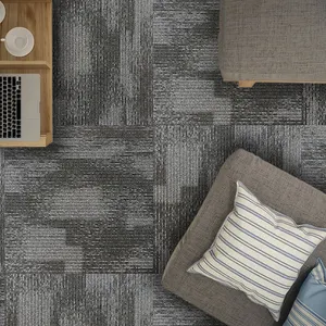 Azulejo de alfombra de piso insonorizado modular de precio más barato para azulejos de alfombra de sala de estar 50x50 azulejos de alfombra ignífugos
