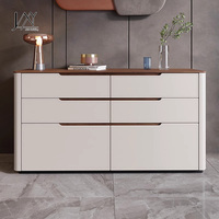 Buffet moderne à 6 tiroirs, en similicuir et bois, pour salle à manger