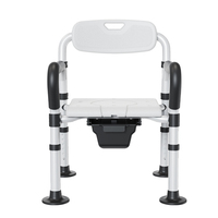 Chaise de douche pliable en aluminium légère et portable, sûre et facile à ranger, certifiée CE, antidérapante, réglable, robuste, capacité 136 kg