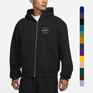 Vente en gros de sweat à capuche zippé imprimé de haute qualité sweat à capuche zippé classique pour hommes en éponge française personnalisé - Product Image 1
